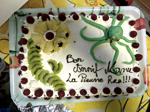 Gâteau d'anniversaire avec une pieuvre