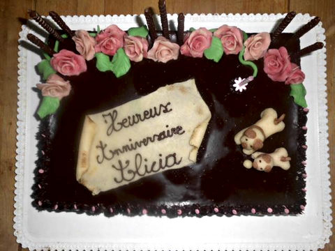 Gâteau au chocolat d’anniversaire pour Alicia