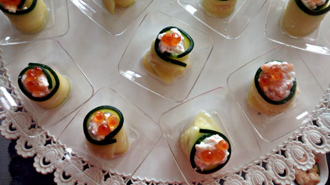 Roulade de courgettes fromage saumon fumé