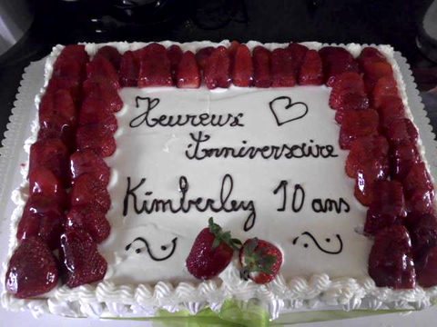 Gâteau aux fraises d'anniversaire de Kimberley